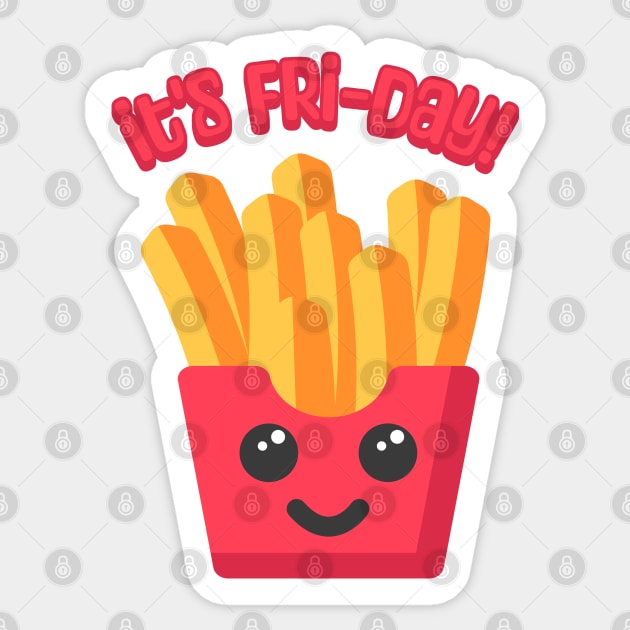 Its Fri-day! Cute French Fry Cartoon Sticker by Cute And Punny